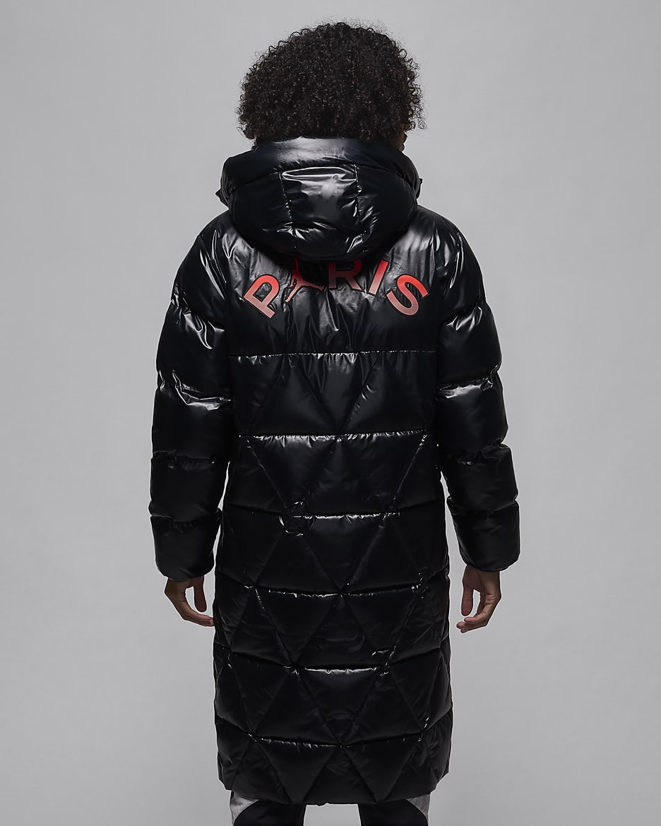 Paris Saint Germain Men s Loose Parka Black Polyester 50 Recycled Polyester